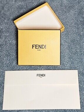 Authentic Fendi Roma Gift Box Set Envelope Baguette Card Holder Micro Peekaboo